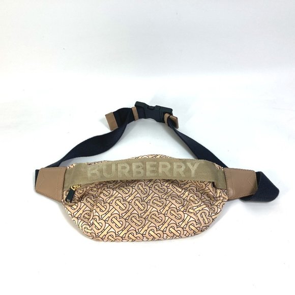 BURBERRY TB Monogram Shoulder Bag/Waist Bag/Body Bag Nylon Men's Beige - Picture 1 of 10